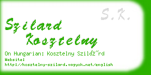 szilard kosztelny business card